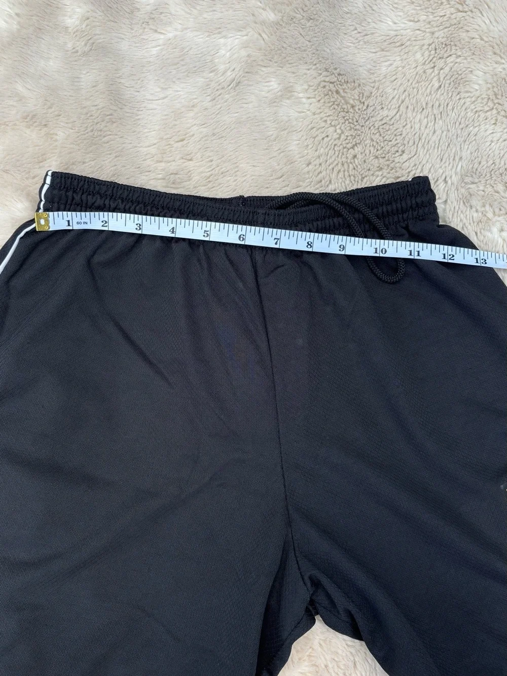 Reebok Boys Black Athletic Shorts with Yellow Number 5
